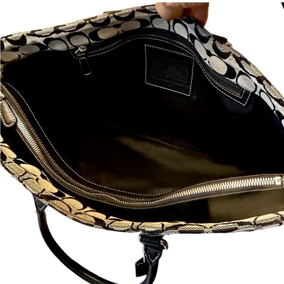 Coach signature monogram briefcase style bag black soft leather mint condition - Picture 7 of 10